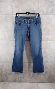 Pantalones de mezclilla Bootcut Distressed Holey Levis 524 tiro bajo demasiado súper bajos talla 9 medianos - Imagen 1 de 9