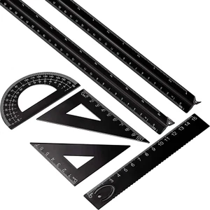 6 Pcs Triangular Ruler Set 12 Inch Aluminum Architect Drafting Ruler Engineering - Picture 1 of 8