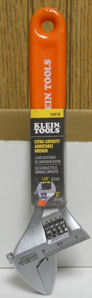 Klein Tools 05078 Extra-Capacity 8 Inch Adjustable Wrench - Image 1 of 1