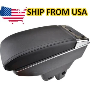 For Honda Fit / Jazz US Black Armrest Car Styling Storage Box Compartment Tray - Foto 1 di 10