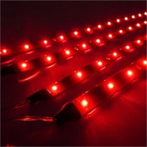 4Pc 12" Red Motorcycle 15 LED Under Glow Frame Engine Motor Light Bulb Strips - Picture 1 of 6