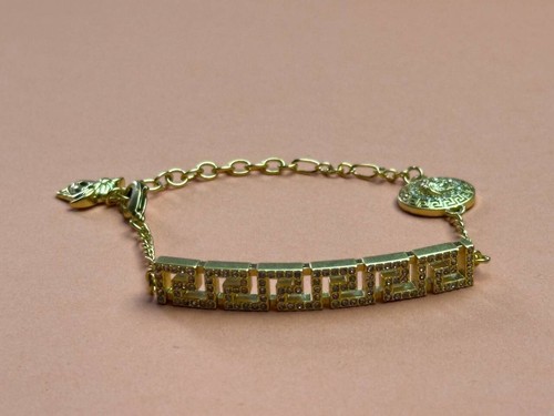 Versace Oro Designer Catena Charming Bracciale Moda Gioielli Vintage