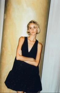 H&M Bouclé Denim Jeans For Women (Navy blue/glittery) - Picture 1 of 7