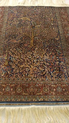 100% 真丝稀有土耳其超细地毯手工制作 1600 kpsi 地毯 30 x 26 — 第 1/4 张图片