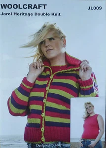 Camiseta sin mangas y cárdigan Woolcraft Jarol Heritage patrón de punto doble JL009 - Imagen 1 de 1