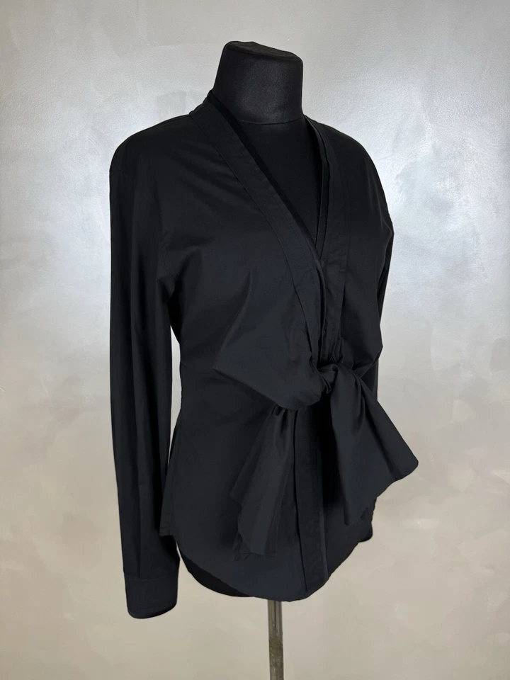 Yves Saint Laurent Rive Gauche YSL by Tom Ford Tie Knot Blouse Black Rare Auth - Image 1 of 4