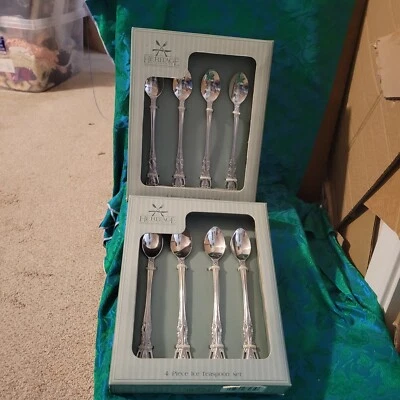 Godinger Heritage Stainless 8 Ice Tea Spoons Regency Old Vic Pattern NEW IN BOX - Изображение 1 из 3