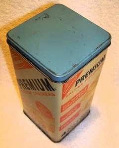 Vintage Nabisco Premium Saltine Cracker Can Metal Tin- Copyright 1969 / 14 oz. - Picture 1 of 8