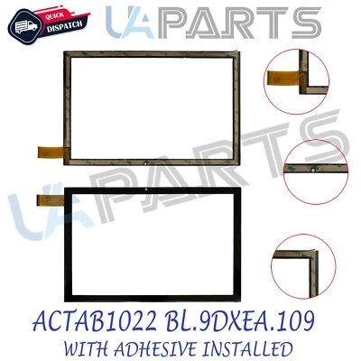 UA PARTS Per ACER ACTAB1022 BL.9DXEA.109 Vetro Digitalizzatore Touch Screen + Adesivo Nero