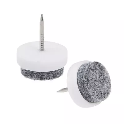 Almohadillas de fieltro para muebles para clavos silla deslizante protector de patas de mesa 20 mm de diámetro blanco 46 un. Foto 1 de 4