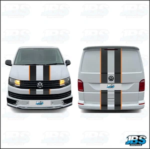 FITS VW Transporter T5 T6 Bonnet & Rear TAILGATE Stripes Vinyl Graphics (2 CLR) - Picture 1 of 2