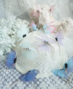 Handmade Elves Gauze Butterfly Hair band/Hair hoop 1/3 1/4 BJD Doll Accessories - Picture 1 of 11