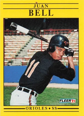 1991 Fleer Baseball Juan Bell Baltimore Orioles #468 - Image 1 of 2