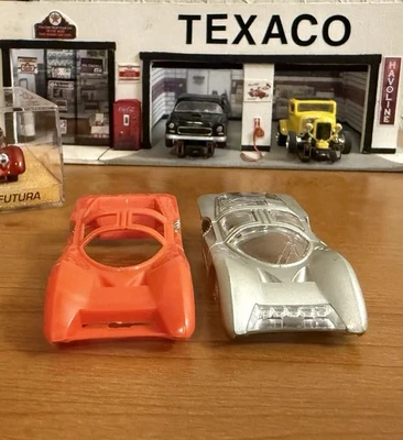 Raro 1970-71 Tyco Pro #8806 HO Ferrari P5 Naranja Ranura Carrocería con Plata P5 Donante Foto 1 de 4