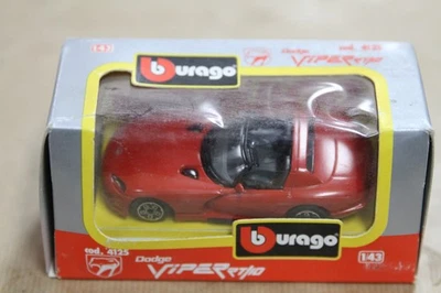 Dodge ViperRT/10 4125 Rojo BBURAGO 1/43 Italia Diecast en caja Aprox 100x45x25mm Foto 1 de 2