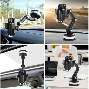 For Windshield Car Phone Holder Large Suction Cup One-button Lock Adjustable Arm - Picture 1 of 5