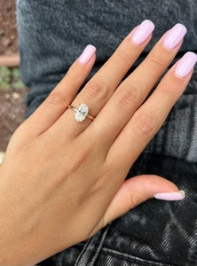 3.5CT Oval Cut Lab Grown Diamond Engagement Ring solitaire 14K Yellow Gold - Picture 1 of 8