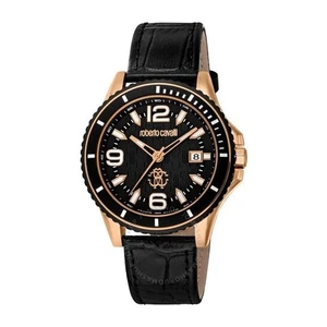 Roberto Cavalli by Franck Muller Men's RV1G217L0031 RGIP Leather Date Watch - Picture 1 of 6