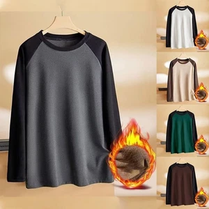 Diverse Colors Available in Mens Long Sleeve T Shirt Round Neck Design - Picture 1 of 16