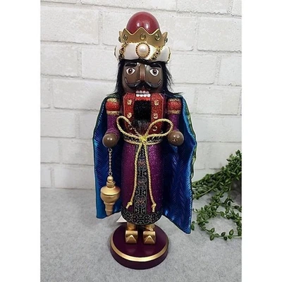 African American Wiseman Nutcracker Wise Man King Christmas Nativity Wood 14" - Image 1 of 4