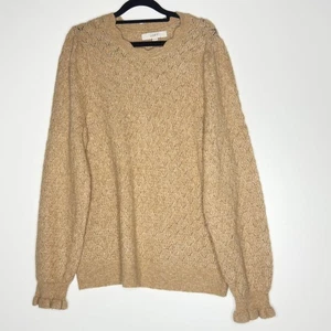 Loft 2023 Scalloped Neck Pointelle Knit Sweater Women's Size XL - Picture 1 of 7