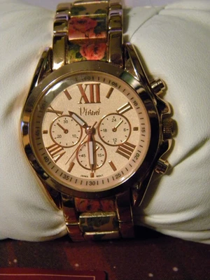 New Old Stock Vivani Ladies Quartz Watch Rose Gold Tone #SR626SW - Image 1 of 4