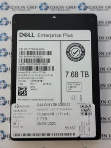 DELL SAMSUNG 7.68TB 2.5" SAS SSD MZ-ILT7T6A, Grade A, SKU 18306 - Afbeelding 1 van 2