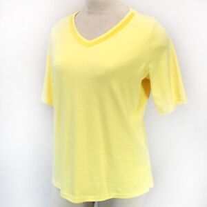 Quacker Factory Plus Yellow embellished V-Neck Shirt Top 3X