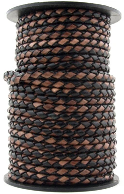 Cordón de cuero trenzado Xsotica® Bolo redondo 3 mm Foto 1 de 4