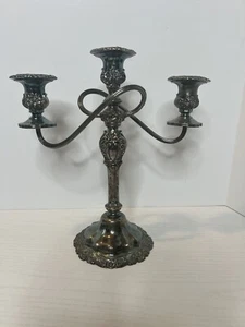 Schöner versilberter Barock Kerzenleuchter - Bild 1 von 8