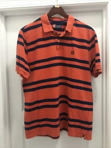 Chaps Ralph Lauren Polo Shirt Mens XL Orange Stripe Short Sleeve Pullover - Picture 1 of 11