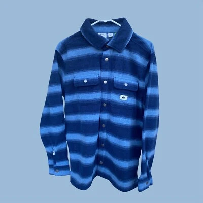 Quiksilver Мужская фланелевый флис длинным рукавом Snap рубашка Shacket маленький розничной $76 - Изображение 1 из 4