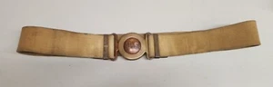 Original WWI US Army MILLS M1907 Officers Khaki Canvas Belt & Buckle - Picture 1 of 6