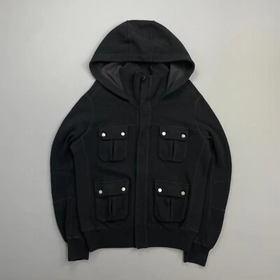 CP Company Black AW08 Wool Blend Multi-Pocket Hooded Jacket - L (M) - Image 1 of 4