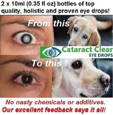 Cataract eye drops 2% N.A.C. for problem eyes. Proven to work on people & dogs!