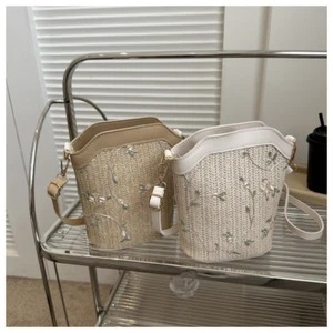 Simple Fashion New Women Beach Bag Shoulder Bag Casual Crossbody Bag Bucket Bag - Picture 1 of 19