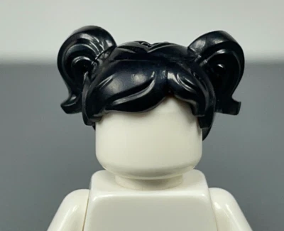 LEGO Minifigure черные волосы для девочки ребенка ребенка ребенка короткие части две косички (x1) - Изображение 1 из 4