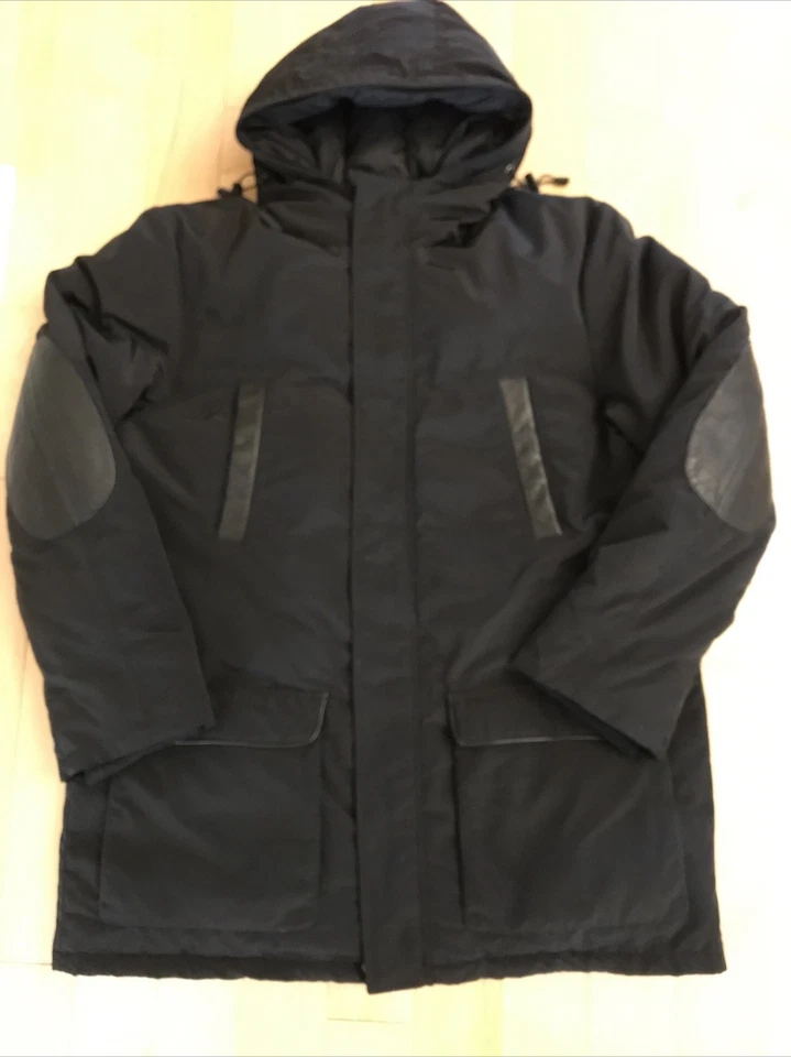 Jaqueta DANIER Puff Puffer Preta Masculina GG Preta com Capuz e Detalhes de Couro Natural - Imagem 1 de 4