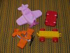Lego Duplo Vehicle Lot - Train Car, Pink Plane, Car Wheel Set, Planes