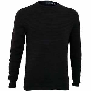 French Connection Ribbed Knit Men's Jumper, Navy
