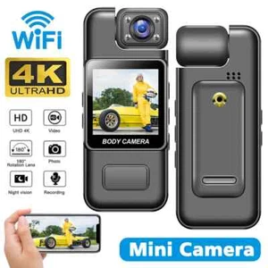 4K WiFi Mini Camera Portable Digital Video Recorder Police Body Cam Night Vision - Picture 1 of 21
