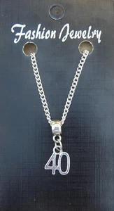 Age Number 40 Pendant Necklace 18" or 24 Inch 40th Birthday Year Charm Gift - Picture 1 of 5