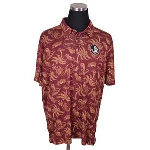 Camisa Columbia PFG Para Hombres XL Roja Marrón Floral Florida State Seminoles Poliéster - Imagen 1 de 10