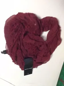 Cejon Scarf Infinity Loop Burgundy Red Open Weave Sequin Classy NWT - Picture 1 of 12