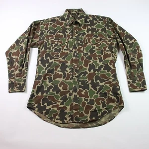 Vintage Ruddock Bros Shirt Mens Small 16-32 Green Camo Hunting Made In USA - Picture 1 of 9