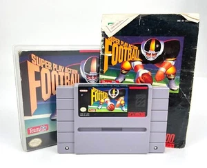 Super Play Acción Fútbol Super Nintendo Juego 1992 SNES Estuche de plástico manual - Imagen 1 de 11