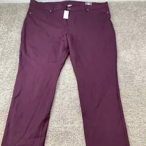 NWT Avenue Straight Leg Ponte Jeans Women's 30 Average Maroon High Rise - Picture 1 of 12