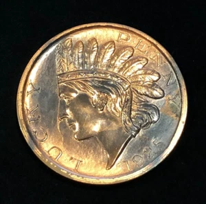 Large Copper 1925 Lucky Penny Souvenir Mt Hood Portland Oregon Oversized Coin - Picture 1 of 4