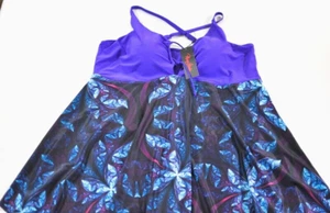 women's Hanna Nicole one piece swim suit dress size 24W skirt over shorts purple - Picture 1 of 8