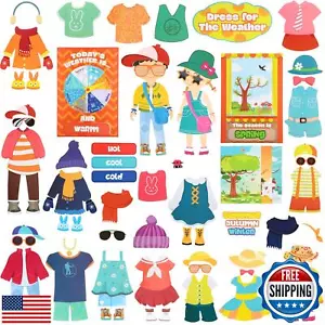103 Pieces Weather Chart Bulletin Board Set for Classroom Dress Weather Chart - Picture 1 of 5